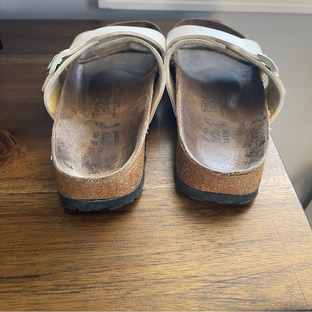 Birki's Birkenstock White Santosa Cross Sandals Slides Women's US 6 EU 37 - Picture 5 of 8